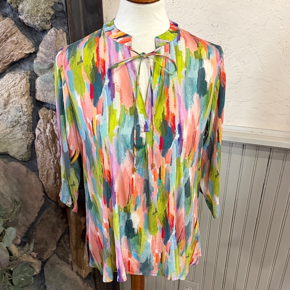 Multicolor Abstract Women's Top